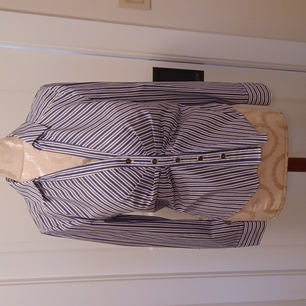 Veronica Beard Joelle Blue Ruched Blouse. Size 10